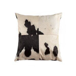Natural Home Decor Torino Cowhide Pillow | 1-Piece | Black & white | 18"x18"